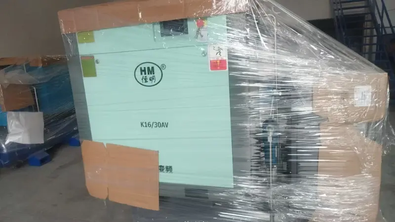 Megrendelés ütemezett kézbesítése | All-in-One légkompresszor teljesen összeszerelve és Dongguan ügyfélnek szállítva